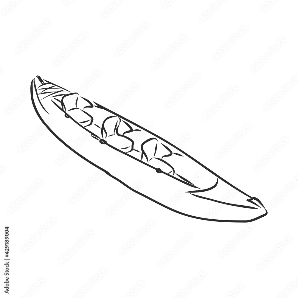 kayak vector sketch on a white background kayak vector sketch on a white background