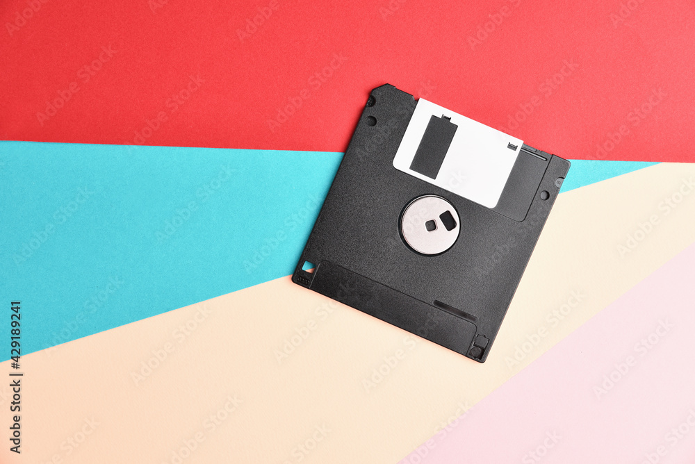 Floppy disk on colorful background Floppy disk on colorful background