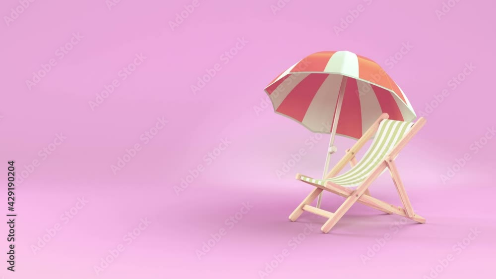 Sunbed and umbrella animation packshot with chroma key and Alpha Channel in 4K Sunbed and umbrella animation packshot with chroma key and Alpha Channel in 4K