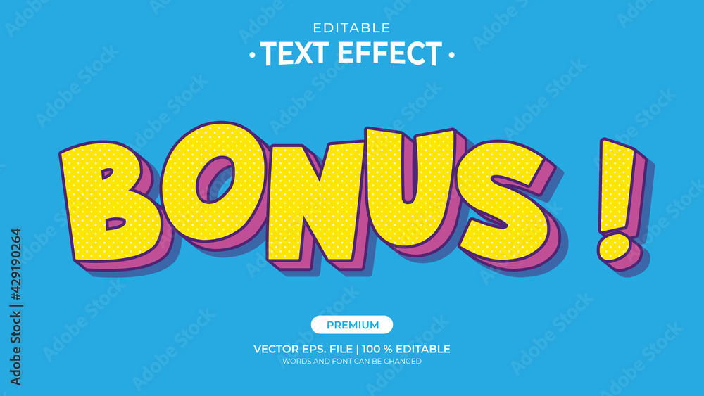 Text Effects, 3d Editable Text Cartoon Style - Bonus Text Effects, 3d Editable Text Cartoon Style - Bonus