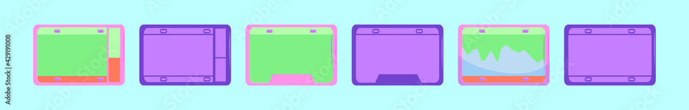 set of license plate cartoon icon design template with various models. vector illustration isolated on blue background set of license plate cartoon icon design template with various models. vector illustration isolated on blue background
