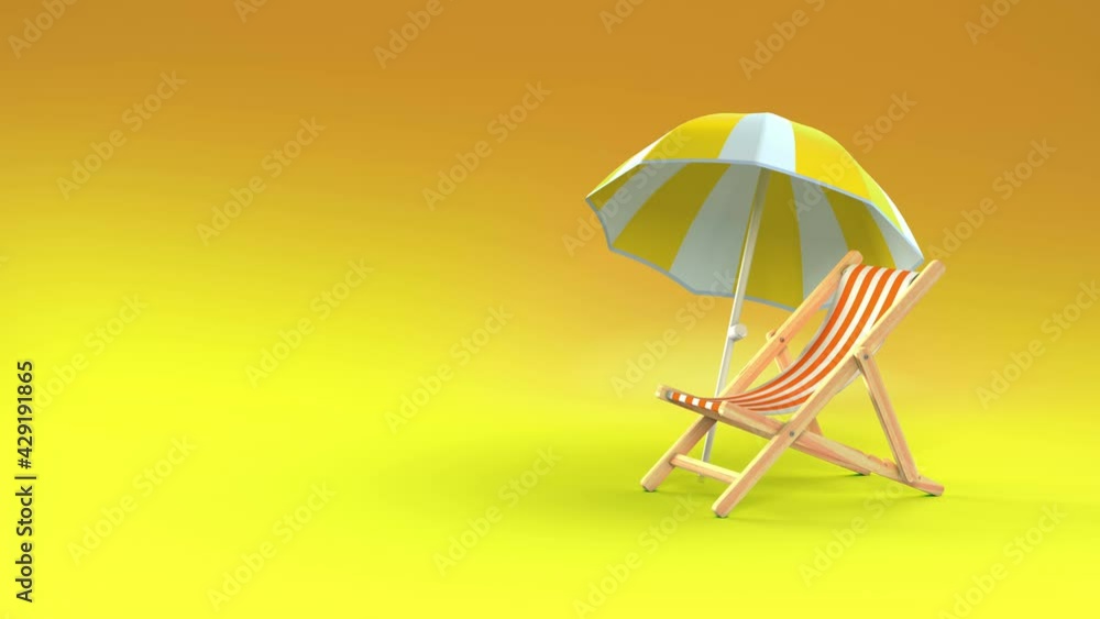 Sunbed and umbrella animation packshot with chroma key and Alpha Channel in 4K Sunbed and umbrella animation packshot with chroma key and Alpha Channel in 4K