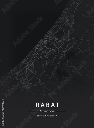 Map of Rabat, Morocco