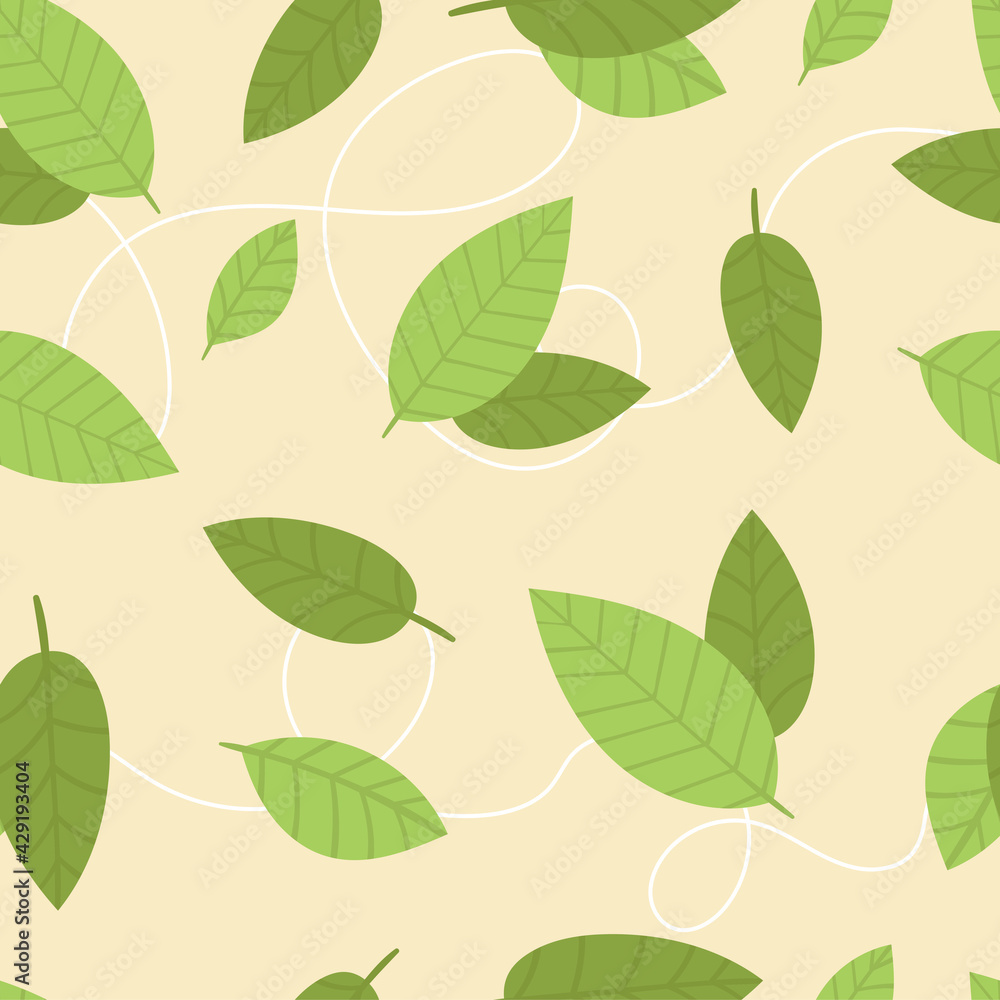 Seamless pattern with matcha tea elements. Traditional Japanese tea ceremony. Healthy lifestyle, harmony. An invigorating drink. Illustration in flat style Seamless pattern with matcha tea elements. Traditional Japanese tea ceremony. Healthy lifestyle, harmony. An invigorating drink. Illustration in flat style