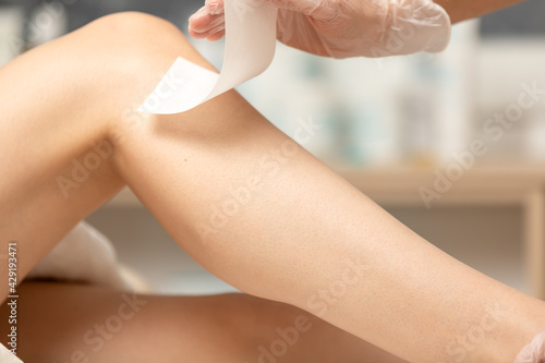 close up of a leg depilation treatment 3
