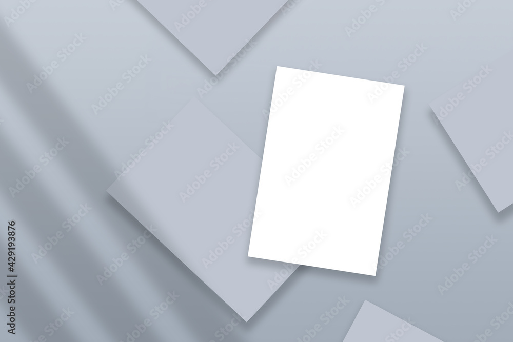 Realistic mockup branding business cards template with shadow on a light grey background. Flat lay, top view. Realistic mockup branding business cards template with shadow on a light grey background. Flat lay, top view.