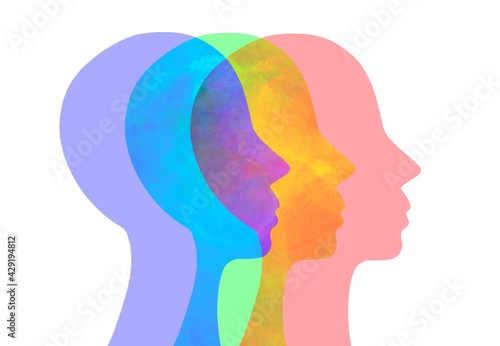 Wallpaper Mural Disegno grafico sfondo bianco empatia. Telepatia. Comunicazione  Torontodigital.ca