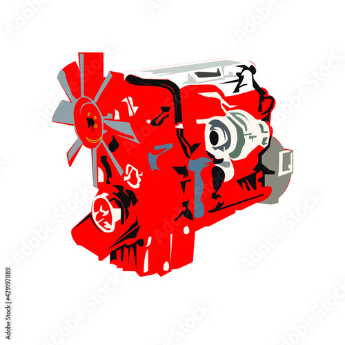 Illustration Vector graphic of diesel machine