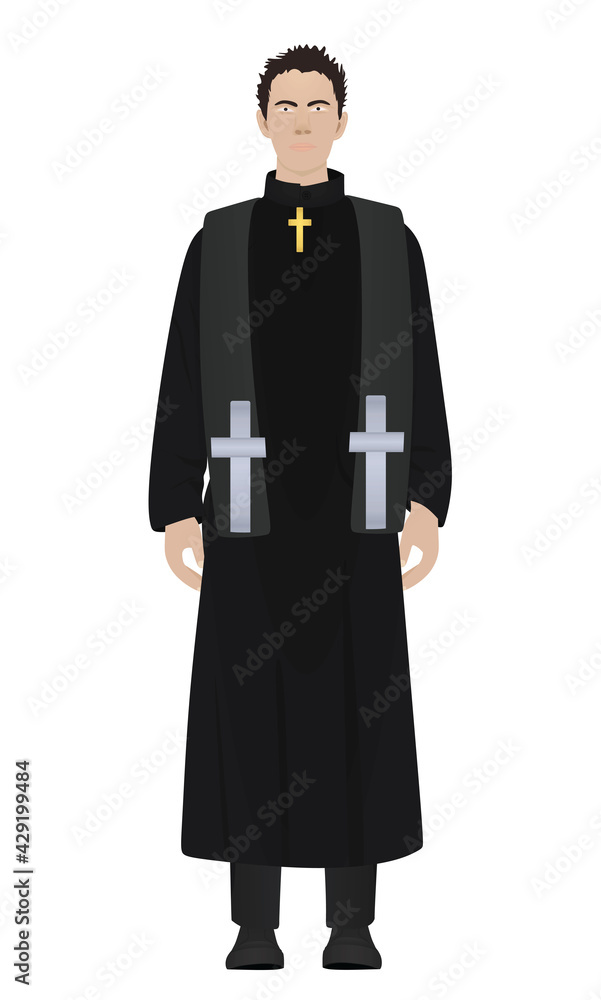 Catholic priest stand. vector illustration Catholic priest stand. vector illustration