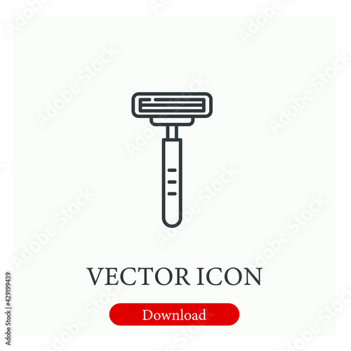 Razor vector icon. Editable stroke. Linear style sign for use on web design and mobile apps, logo. Symbol illustration. Pixel vector graphics - Vector