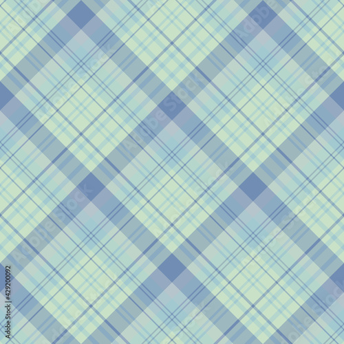 Seamless pattern in discreet light green, gray and blue colors for plaid, fabric, textile, clothes, tablecloth and other things. Vector image. 2