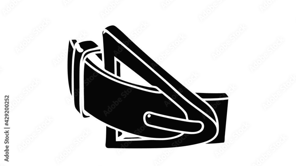 Fashion belt icon animation isometric black object on white background Fashion belt icon animation isometric black object on white background
