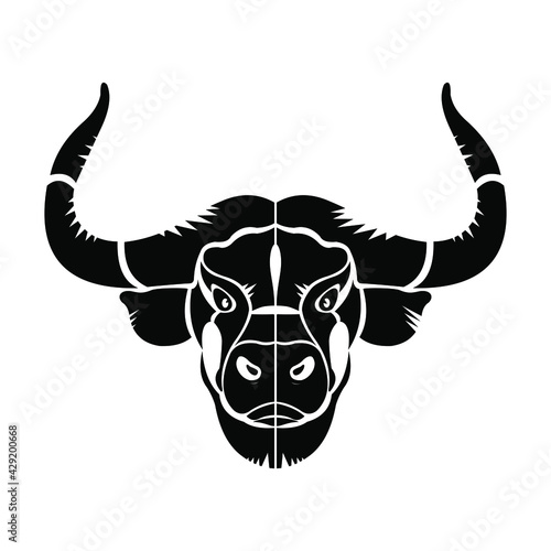 Vector image of a bull head on a white background.