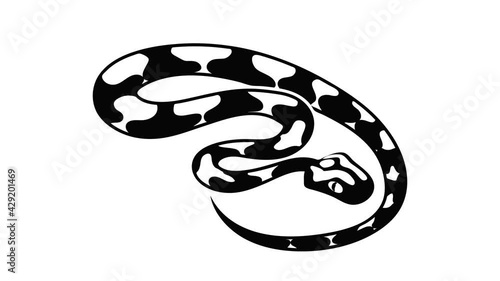 King snake icon animation isometric black object on white background photo