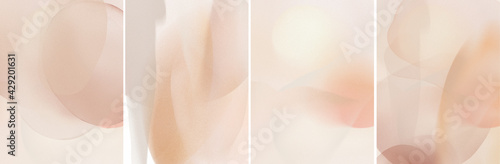  backgrounds with watercolor shapes, grainy gradient. Abstract modern, neutral color photo