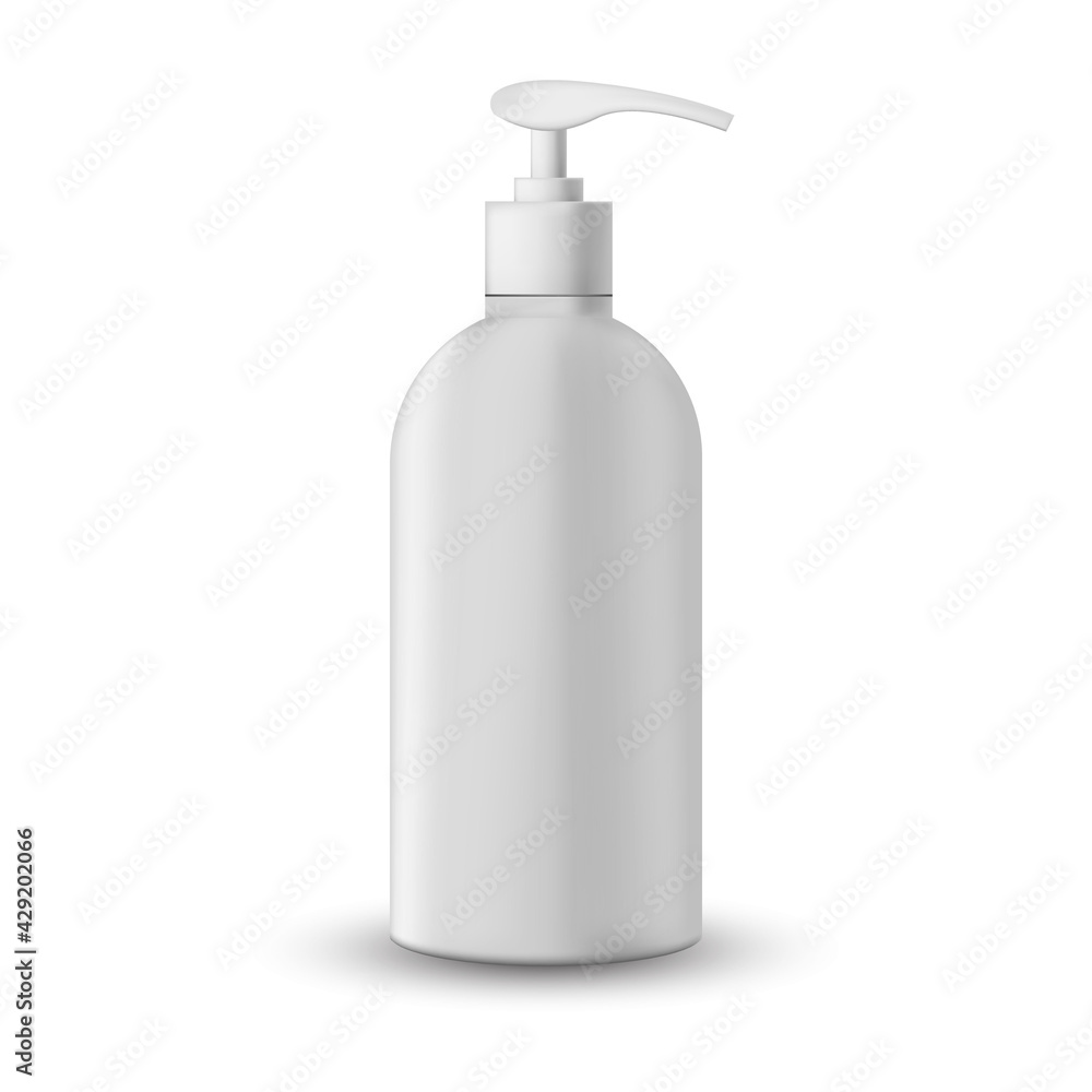 Realistic soap bottle with pump, plastic conteiner with dispenser pump for gel, soap, lotion, cream, shampoo, sanitizer Realistic soap bottle with pump, plastic conteiner with dispenser pump for gel, soap, lotion, cream, shampoo, sanitizer