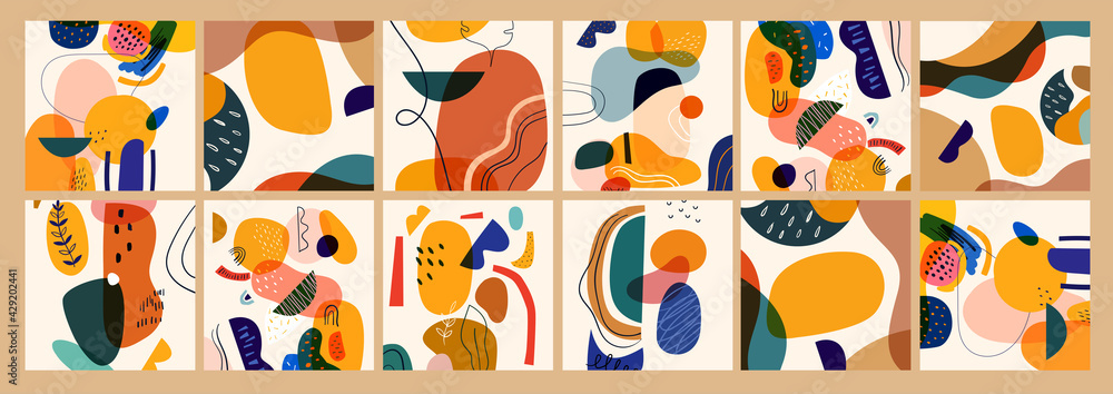 Vector illustrations templates in autumn colours. Abstract design Vector illustrations templates in autumn colours. Abstract design
