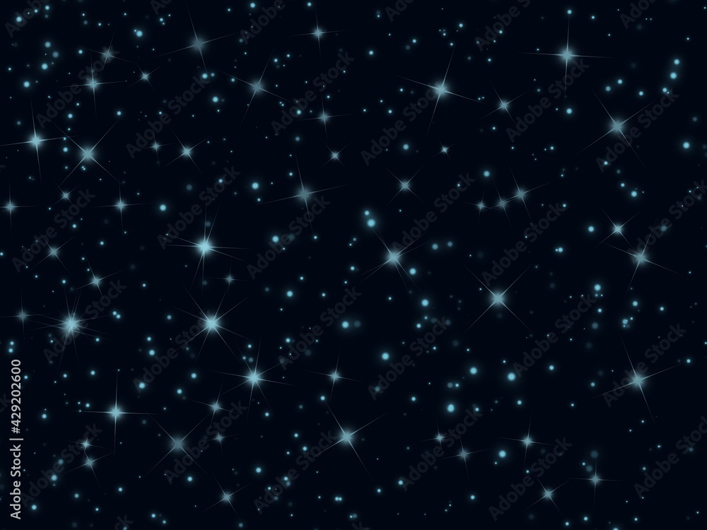 Fototapeta premium starry night sky background illustration. Design illustration with star's space. Digital painting