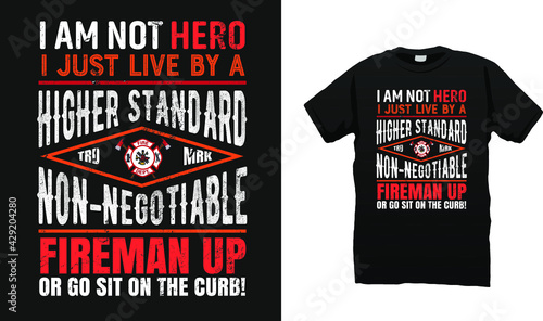 Firefighter t shirt design vector