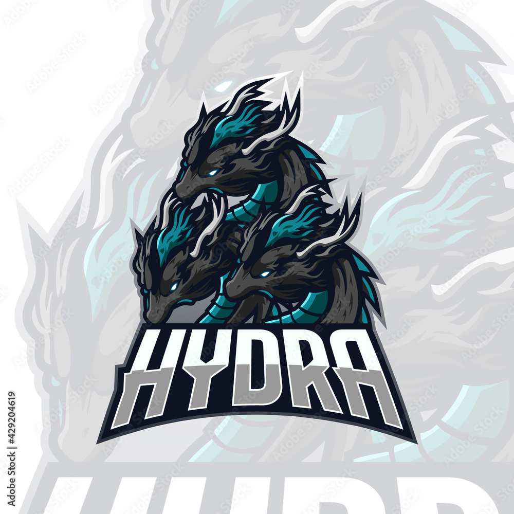 Vetor de Hydra logo Mascot vector illustration for teammate do