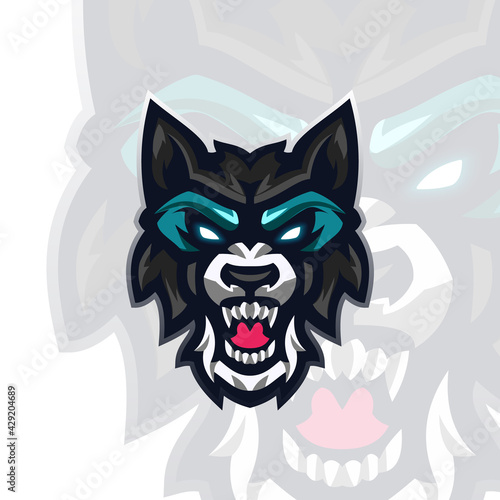 Modern Illustration Vector wolf Head logo for a sport team