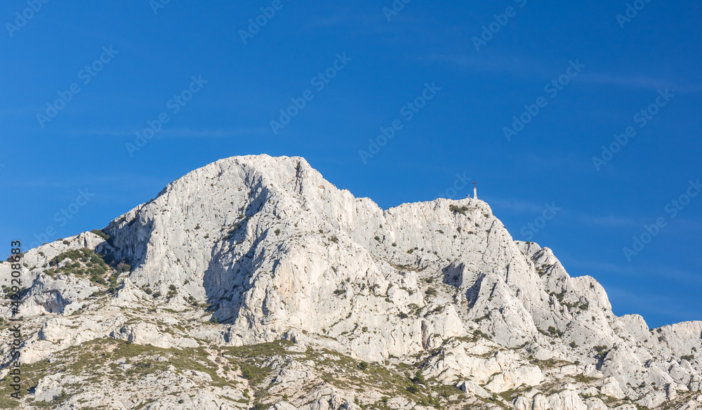 Highest point of the Montagne Sainte-Victoire, near Aix en Provence, France