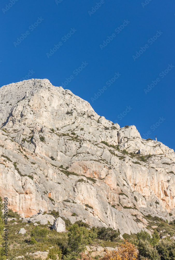 Top of the Montagne Sainte-Victoire near Aix en Provence, France