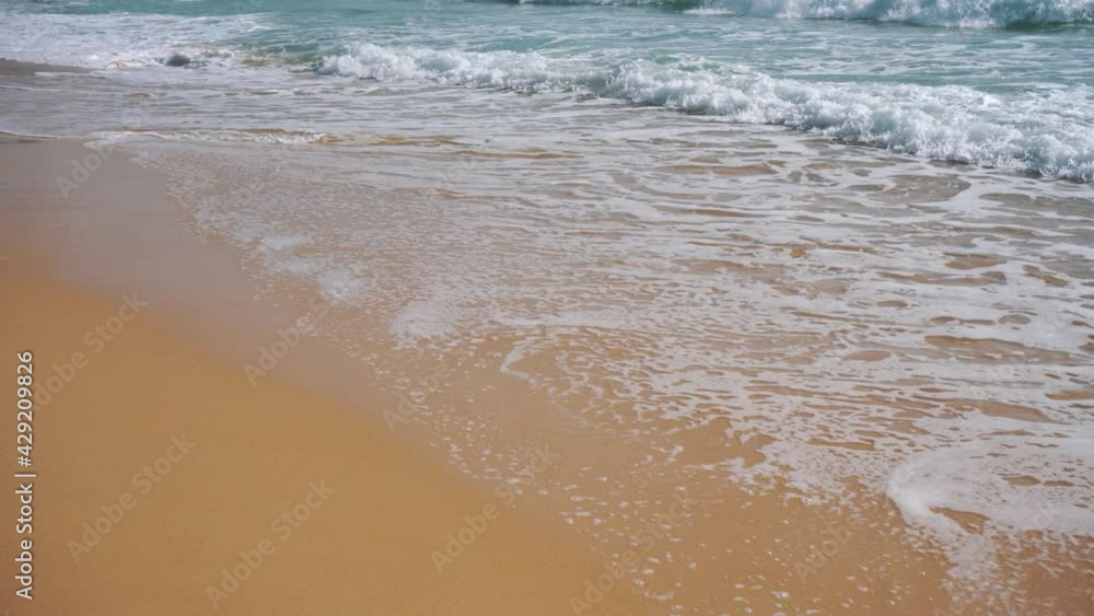 Waves break they create a texture from white sea foam,Soda, Beer, Alcohol Idyllic beach with white sand, turquoise sea at Maldives Waves break they create a texture from white sea foam,Soda, Beer, Alcohol Idyllic beach with white sand, turquoise sea at Maldives