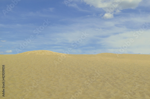 View across the desert and the sky is blue. African landscape