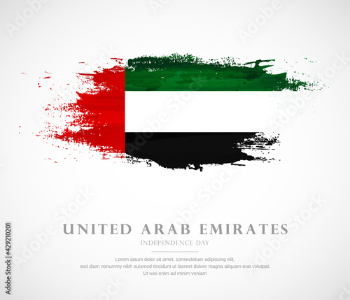 Abstract watercolor brush stroke flag for independence day of United Arab Emirates