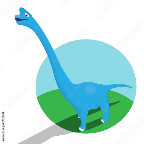 giant brachiosaurus on a walk