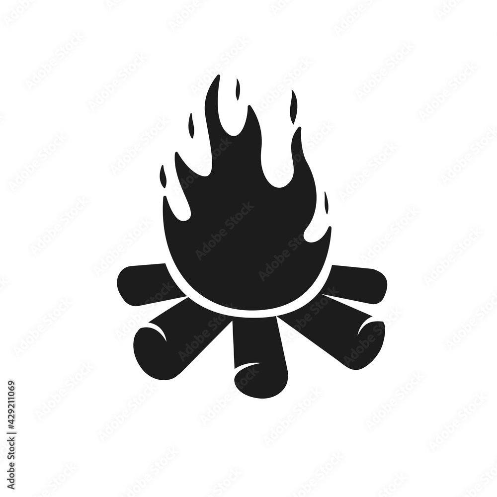 Vector bonfire. Setting up a campfire To socialize in the night of the hikers Isolated on background Vector bonfire. Setting up a campfire To socialize in the night of the hikers Isolated on background