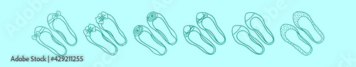 set of ruby slippers cartoon icon design template with various models. vector illustration isolated on blue background