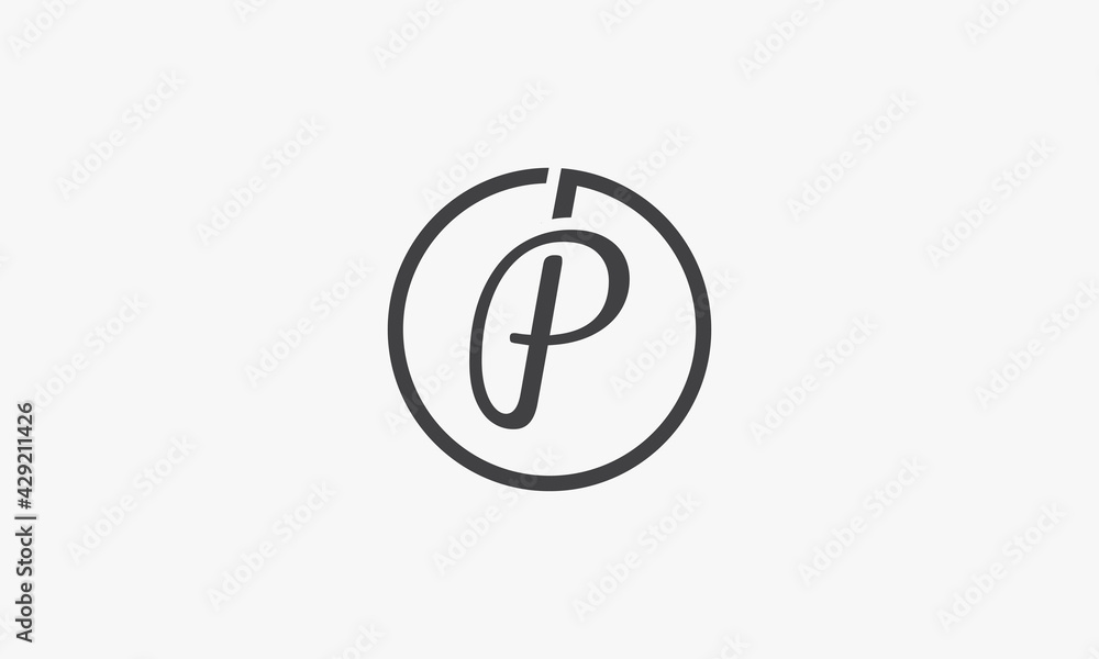 P circle logo concept isolated on white background. P circle logo concept isolated on white background.