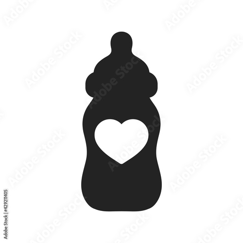Vector newborn baby plastic water bottle Leave space for adding text. Isolated on background.