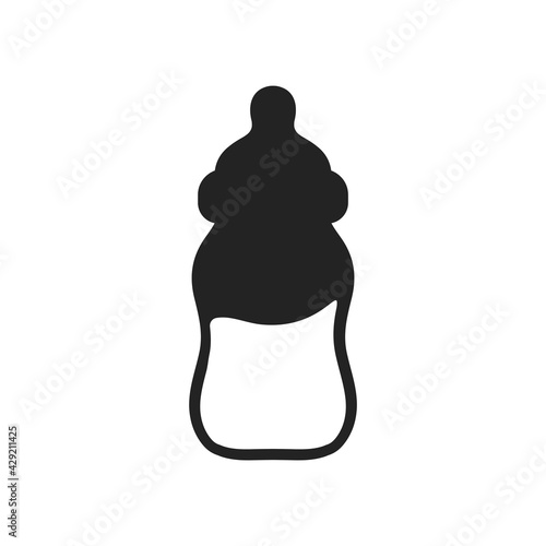 Vector newborn baby plastic water bottle Leave space for adding text. Isolated on background.