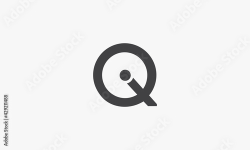 simple Q letter logo concept isolated on white background.