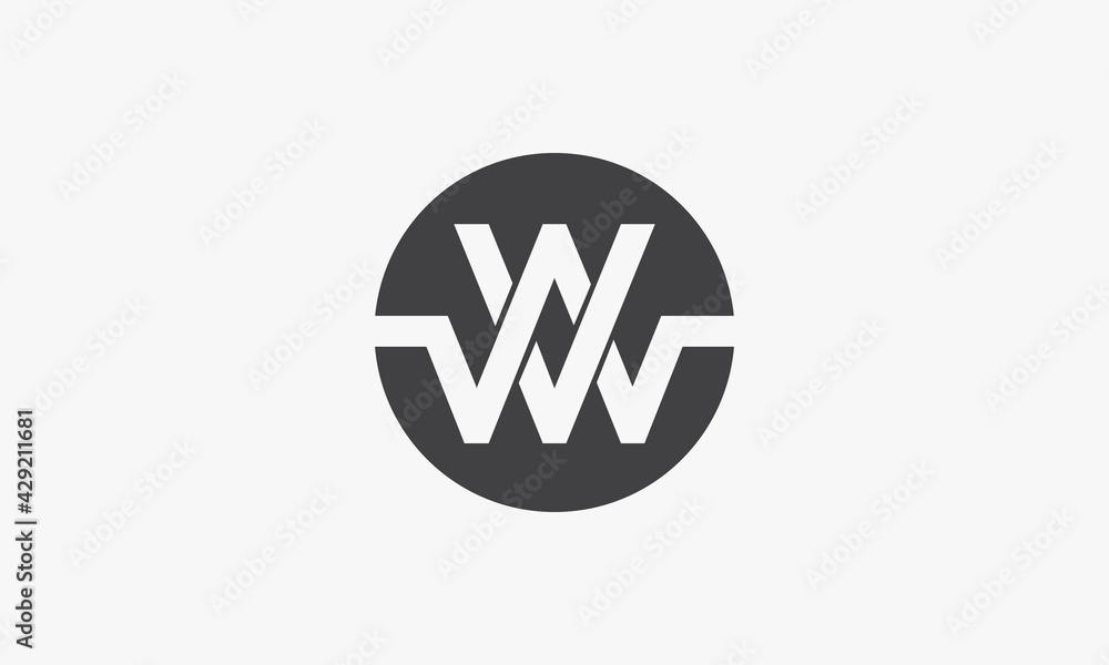VW or WV circle logo concept isolated on white background. VW or WV circle logo concept isolated on white background.