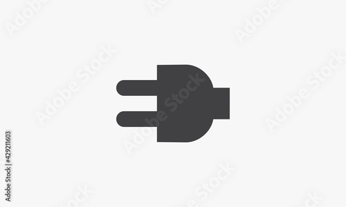 electric plugs E letter logo design concept isolated on white background.