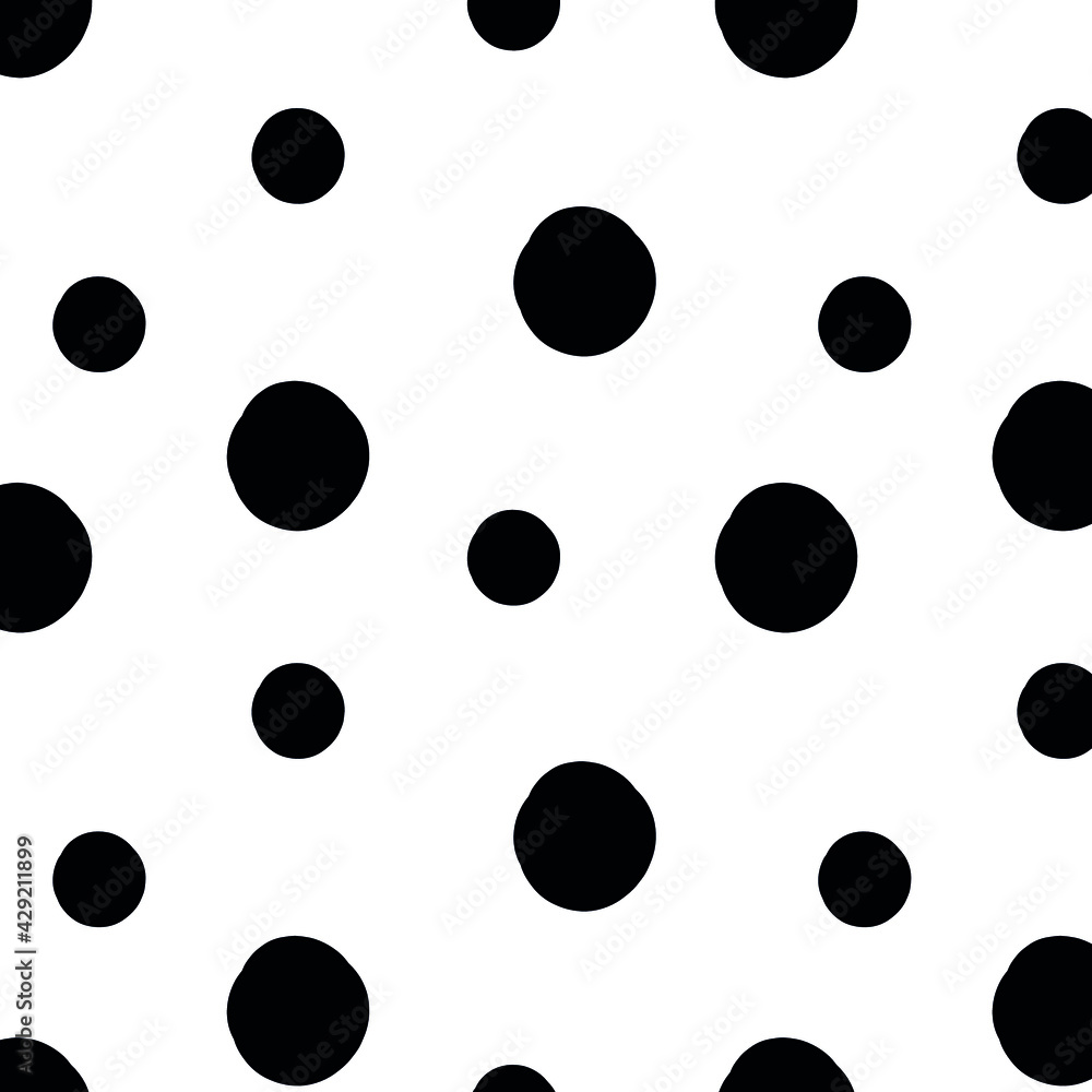 Vector pattern. Abstract background with round dots. Monochrome hand drawn texture. Stylish polka dot Vector pattern. Abstract background with round dots. Monochrome hand drawn texture. Stylish polka dot