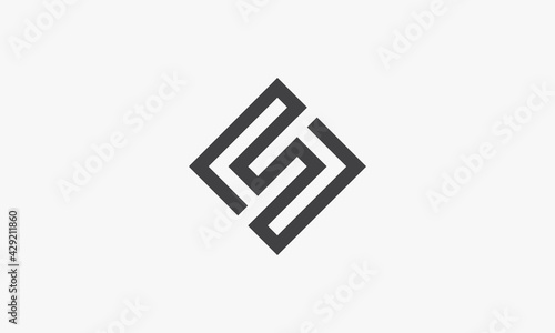 square line letter S logo concept isolated on white background.