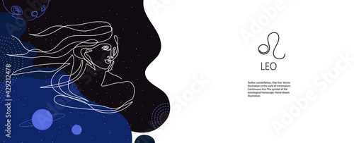 Zodiac background. Leo constellation. The element of fire.