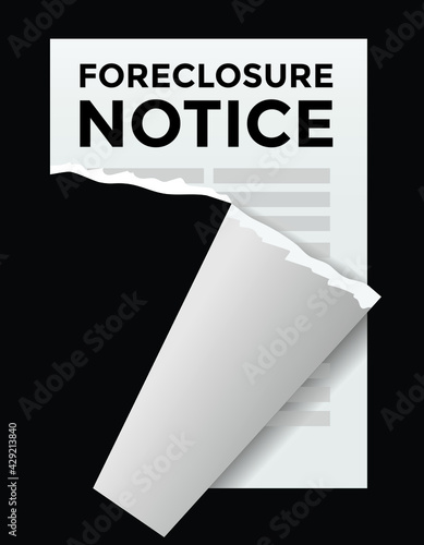 foreclosure notice paper, vector illustration 