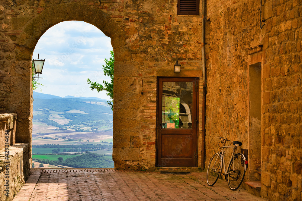 Naklejka premium View of Pienza, Siena, Tuscany, Italy