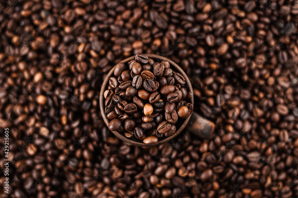 Fototapeta premium Сoffee beans . View from above