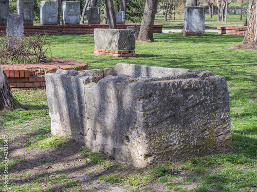 Wallpaper Mural Sarcophagus without a lid on an ancient Roman cemetery in Serbia. Torontodigital.ca