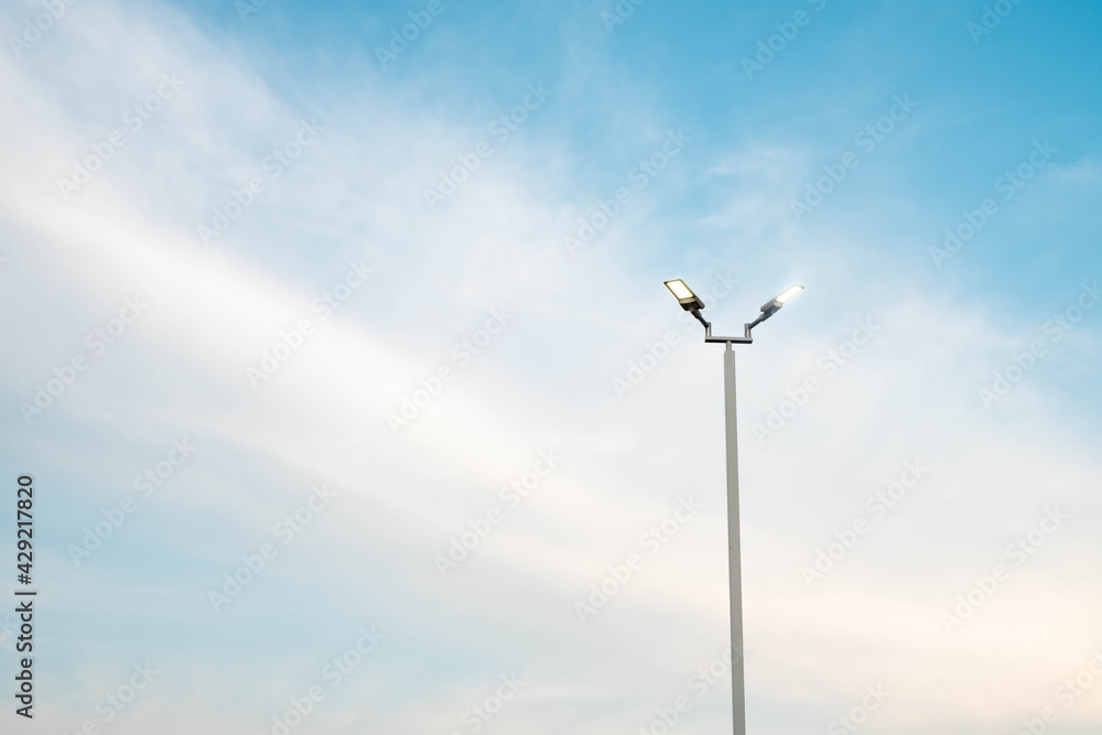 The solar cell on the blue sky high definition