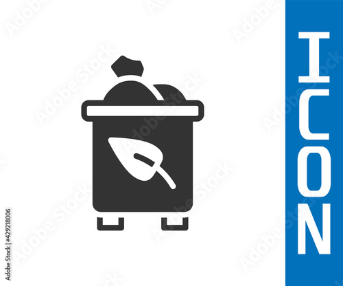 Grey Recycle bin with recycle symbol icon isolated on white background. Trash can icon. Garbage bin sign. Recycle basket. Vector