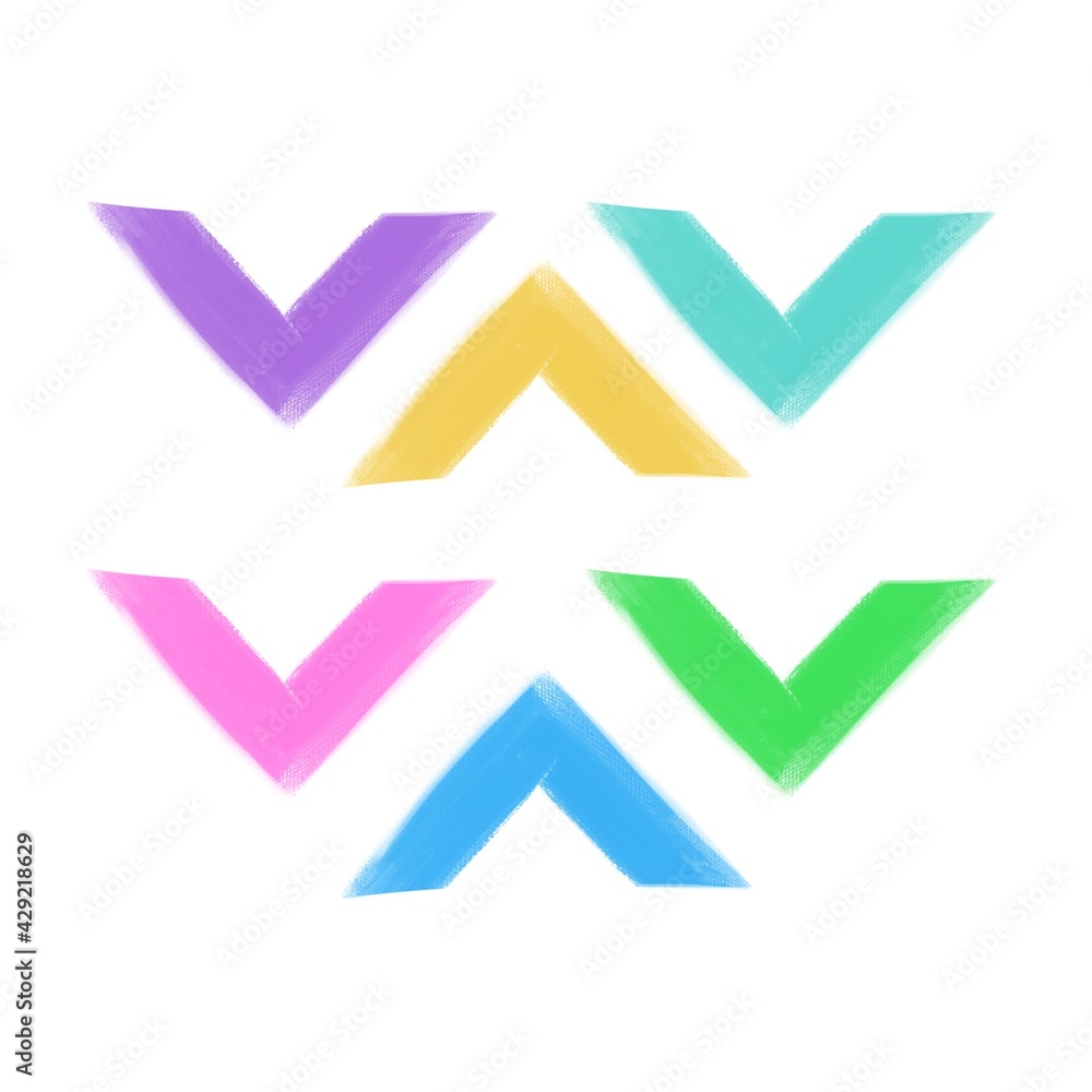 Pattern of cute colored arrows on white background Pattern of cute colored arrows on white background