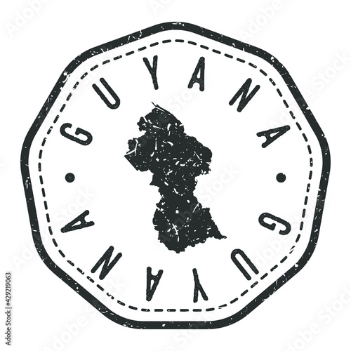 Guyana Map Stamp Retro Postmark. Silhouette Postal Passport. Seal Round Vector Icon. Badge Vintage Postage Design.